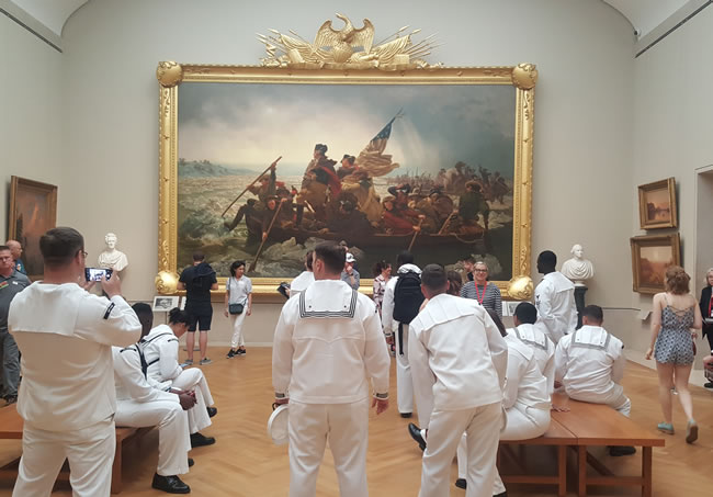 Jared showing a display at the Met Museum of Art in NYC